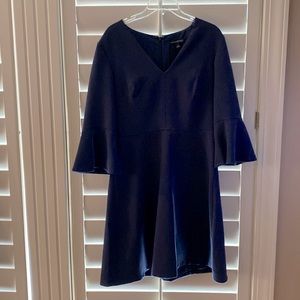 Navy blue banana republic bell sleeve dress